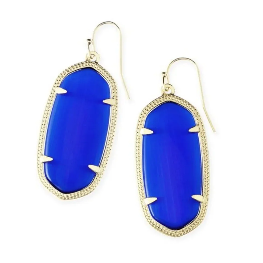 Kendra Scott Elle Earrings cat's eye cobalt blue
